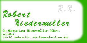 robert niedermuller business card